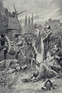 Sir Philip Sidney v bitvě u Zutphen (litho) od Lancelot Speed