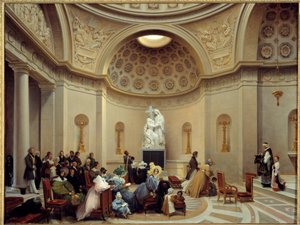 Obřad v expiační kapli v roce 1835 (pařížská kaple na adrese 29, rue Pasquier v 8. obvodu). Obraz Theodora Turpina De Crisse (1782-1859)