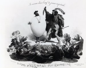 "Hernani Sublime, a Romantic Dish", karikatura Hernaniho, Victor Hugo (1802-85), cca 1830 (viz také 239200)