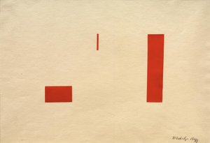 Bez názvu (červená koláž / červený lepicí obrázek) od Laszlo Moholy Nagy