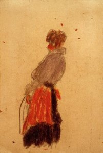 Bez názvu (stojící žena s oranžovou zástěrou) od Laszlo Moholy-Nagy