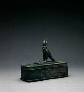 Sokolí relikviář (bronz) (bronz) od Late Period Egyptian