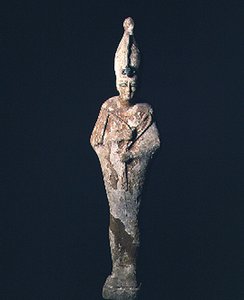 Dřevěná postava Osirise pokrytá Gessem, období Saite, 664-525 př.nl (dřevo a gesso) od Late Period Egyptian