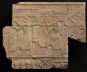 Muži nesoucí vybavení hrobky, 667-647 př.nl od Late Period Egyptian