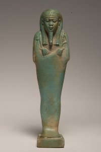 Figurka Shabti pro Padineith (fajáns) (viz také 247997) od Late Period Egyptian