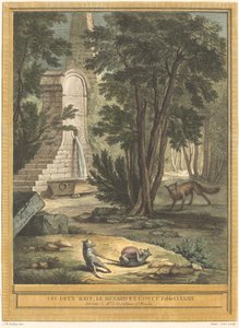 Dvě krysy, liška a vejce od Laurent Cars after Jean Baptiste Oudry