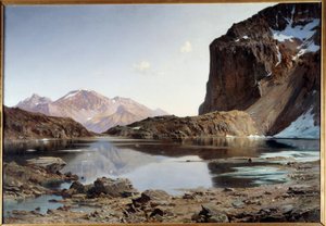 Jezero Eychauda v Alpách. Obraz Laurenta Guetala (1841-1892) od Laurent Guétal