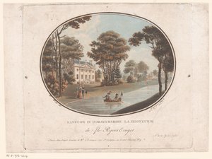 Pohled na Ranston v Dorsetshire Ranston v Dorsethshire La Seigneurie de Jh Ryves Ecuyer. (název na objektu) Jardins Anglais (název série na objektu) Anglické zahrady (název série)
