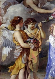 Výchova Panny Marie, detail (olej na plátně)