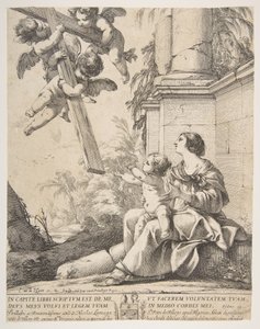 Panna a dítě s anděly, 1639. od Laurent de la Hyre