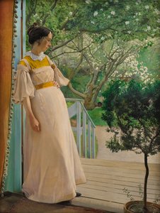Ve dveřích zahrady. Umělcova manželka, 1897.