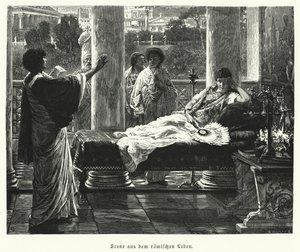 Scéna ze života ve starověkém Římě (rytina) od Lawrence (after) Alma Tadema