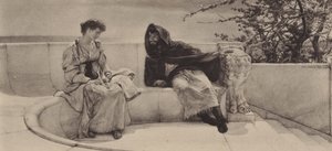 Starý příběh (hlubotisk) od Lawrence (after) Alma Tadema
