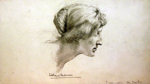 Portrétní studie slečny Barberové od Lawrence Alma Tadema