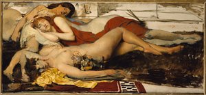 Vyčerpaný Maenides, kolem 1873-74 od Lawrence Alma Tadema