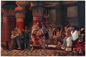 Zábava ve starověkém Egyptě před třemi tisíci lety, ilustrace z „Egyptského mýtu a legendy“, vydané nakladatelstvím Gresham Publishing, Co. od Lawrence Alma Tadema
