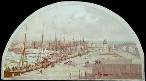 Velká povodeň v Chicagu v roce 1849 (olej na plátně)