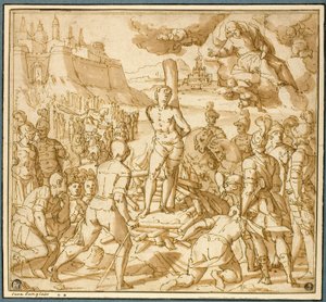 Studie pro Saint James Saving an Innocent from the Flames od Lazzaro Tavarone