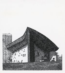 Kaple Notre Dame du Haut v Ronchampu od Le Corbusier (1887 1965)