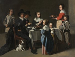 Rodinné jídlo, kolem 1645-55