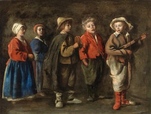 Antoine Le Nain - Mladí hudebníci, cca 1640 od Le Nain Brothers