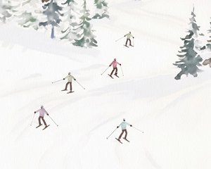 Lyžování v Tremblantu, cca 2023 (kombinovaná technika) od Leah Straatsma
