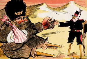The Future Alliance - "Měli jsme začít takhle!" - Rusové a Japonsko si podávají ruce. 1904 (litho) od Leal de Camara