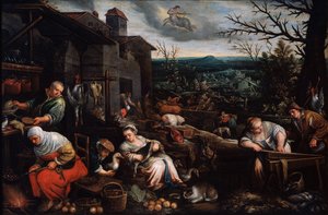 Listopad ze série The Seasons, konec 16. nebo začátek 17. století od Leandro Bassano
