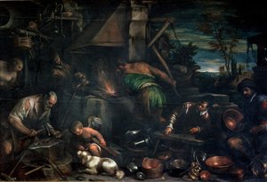 The Forge of Vulcan (olej na plátně) od Leandro da Ponte Bassano