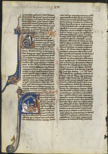 List z latinské Bible: Iniciála A a Iniciála A: Judith Beheading Holofernes, c. 1230-1240. od Leber Group