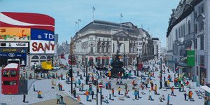 Piccadilly Circus, 2015, (akryl a tuš na plátně)