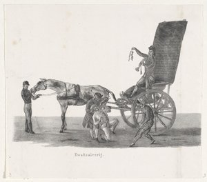 Sjees s kvákáním, 1835 šarlatánství (název na předmětu) Jednotlivá vystoupení, která výstupy drží H.H. Studenti Leidsche Hoogeschool dne 9. února: 1835, uzavřeno (název série na objektu) od Leendert Springer (I)