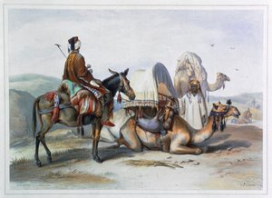 Kafila s velbloudem nesoucím hodesh, 1848 od Lehnert