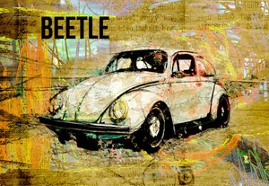 Golden Beetle Classic od Lembayung senja studio [Vintage Poster]