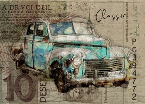 Rusty Teal – klasické auto od Lembayung senja studio [Vintage Poster]