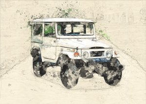 Vintage Offroadová skica