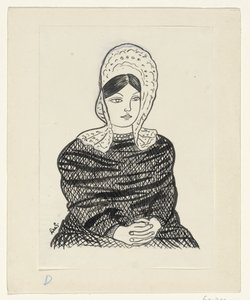 Žena v tradičním kroji od Leo Gestel (signed by artist)