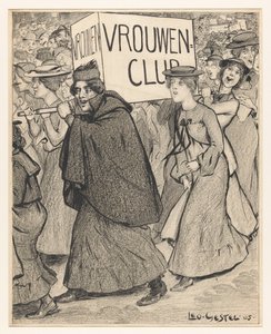 Ženy v průvodu ženského klubu od Leo Gestel (signed by artist)