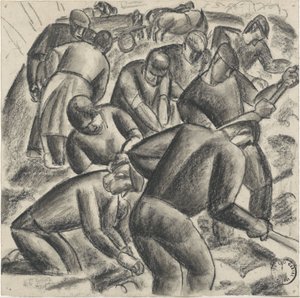Sklízeče brambor při práci na poli od Leo Gestel