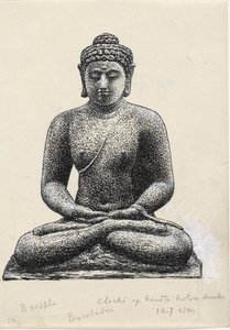 Buddha na Borobuduru od Leo Gestel