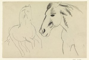 Cválající kůň a koňská hlava od Leo Gestel