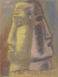 Návrh obálky pro Paula Fierense, Lart Hollandais Contemporain 1933 od Leo Gestel