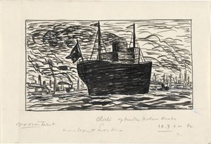 Loď vplouvá do londýnského přístavu (název na objektu) od Leo Gestel