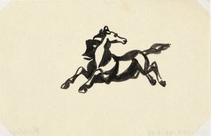 Skákací kůň s hlavou otočenou dozadu Kůň bez názvu od Leo Gestel
