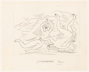 Dvě nahé ženy plavání od Leo Gestel