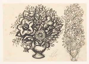 Dvě vázy s květinami od Leo Gestel