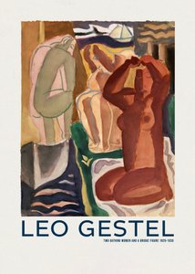 Dvě koupající se ženy a postava na mostě od Leo Gestel