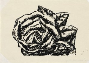 Bez názvu (růže) Vignette pro Gestelův životopis od Prof. W. van der Pluym od Leo Gestel