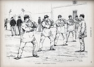 La Boxing – French Armees – kresba Leona Couturiera (1842-1935) – pro „“The Flag“ – Monitor Ligy vlastenců“ – 22. srpna od Leon Antoine Lucien Couturier