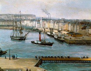 Pohled na přístav Dieppe Obraz od Leona Auguste Asselineau (1808-1889) Kolem roku 1860 Musee de Dieppe (Seine maritime)